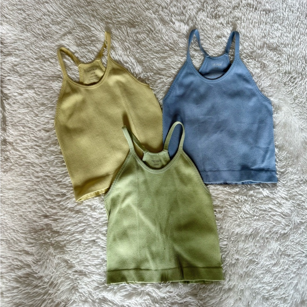 Set of 3 Women's Ribbed Tank Tops